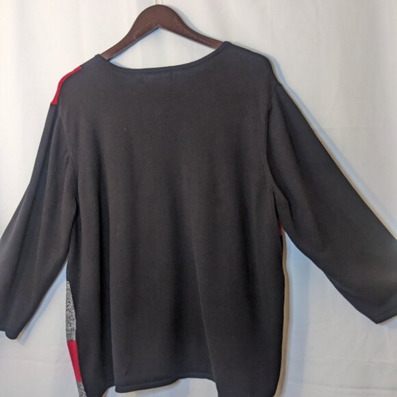Alfred Dunner Women's Color Block Long Sleeve Sweater with Studs Size 2X - Picture 2 of 8